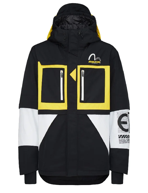 Jackets With Adjustable Hoods-Colorblock Padded Jacket