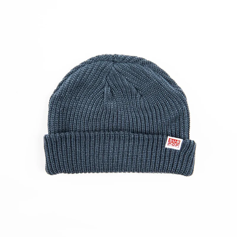 Hats For Fishing-Wide Cable Knit Hat Blue