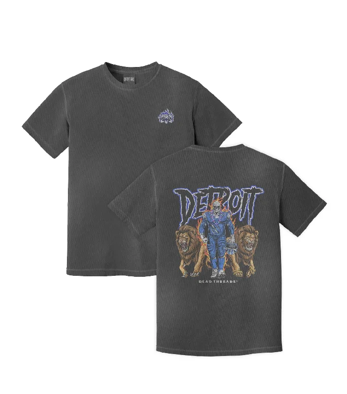 T-Shirt For Lightweight Design-DETROIT FOOTBALL v4 - “3 SKULL” PREMIUM T-SHIRT