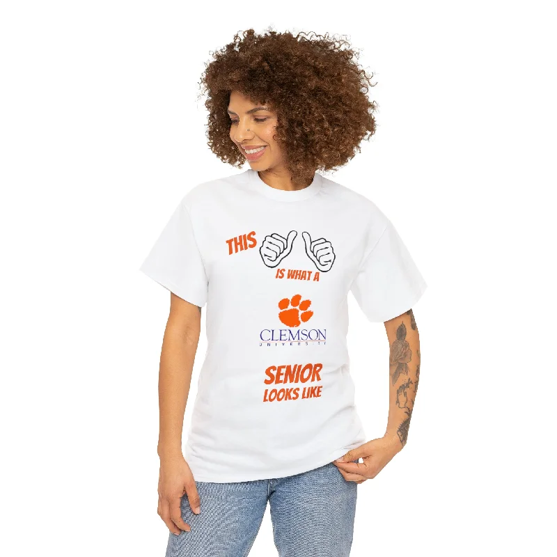 T-Shirt For Event Customization-This Is What A Clemson Senior Looks Like Unisex Heavy Cotton Tee