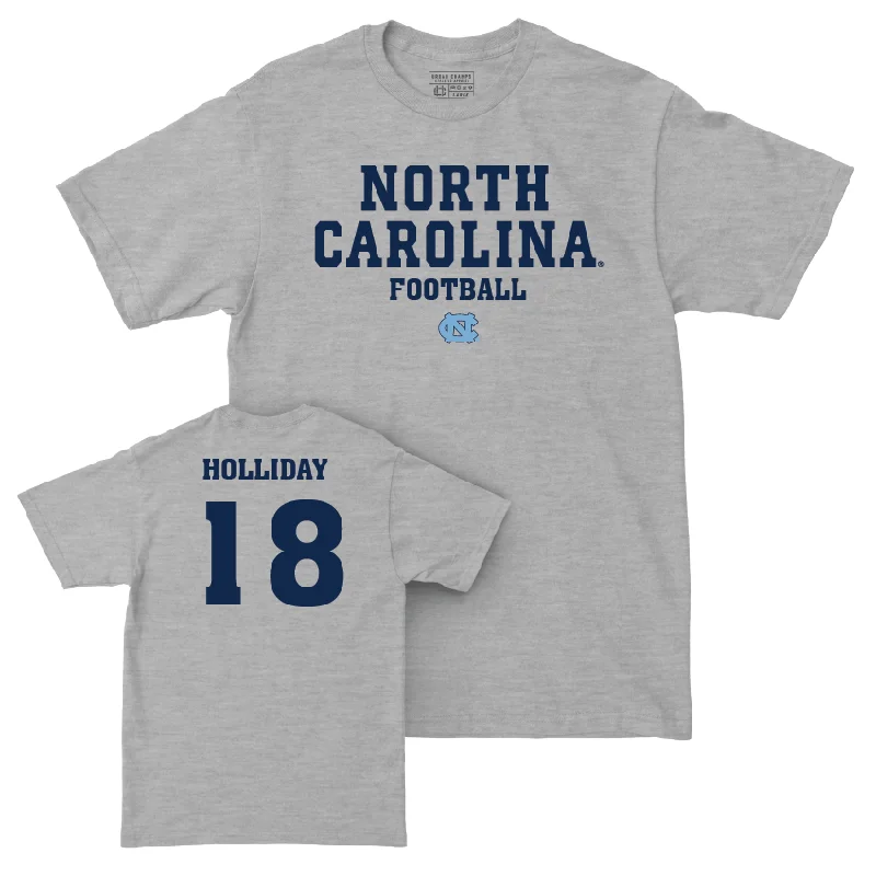 T-Shirt For Local Teams-UNC Football Sport Grey Staple Tee - Christopher Holliday