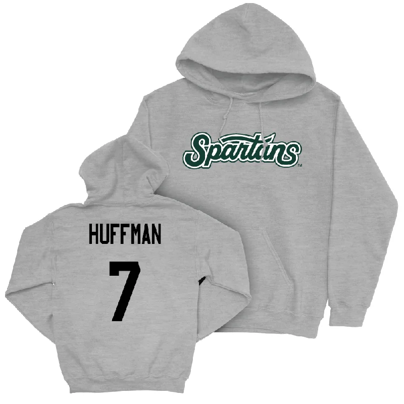 Hoodies For Fall-Sport Grey Baseball Script Hoodie   - Jaxon Huffman