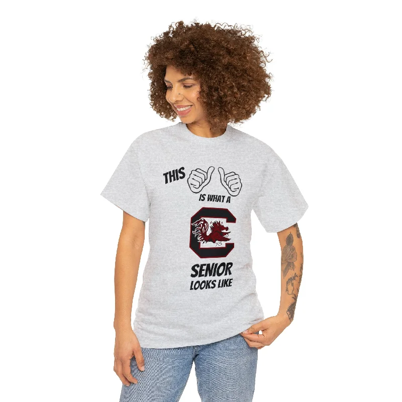 T-Shirt For Casual Wear-This Is What A SC Gamecocks Senior Looks Like Unisex Heavy Cotton Tee