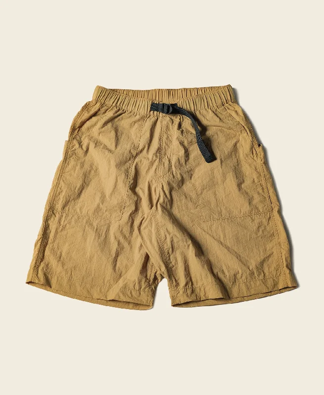 Sports Shorts With Team Logo-Nylon Climbers' Shorts - Yellow