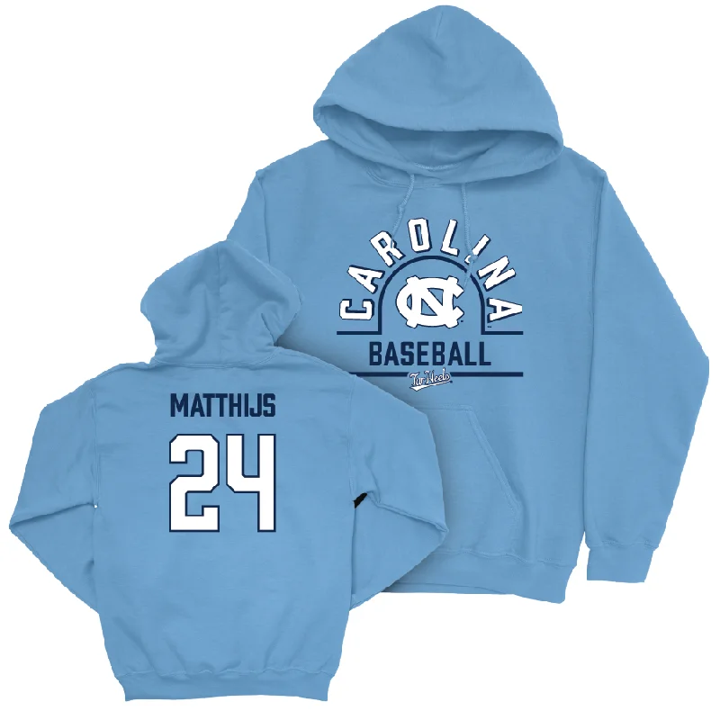 Custom Printed Hoodies-UNC Baseball Carolina Blue Classic Hoodie   - Matthew Matthijs