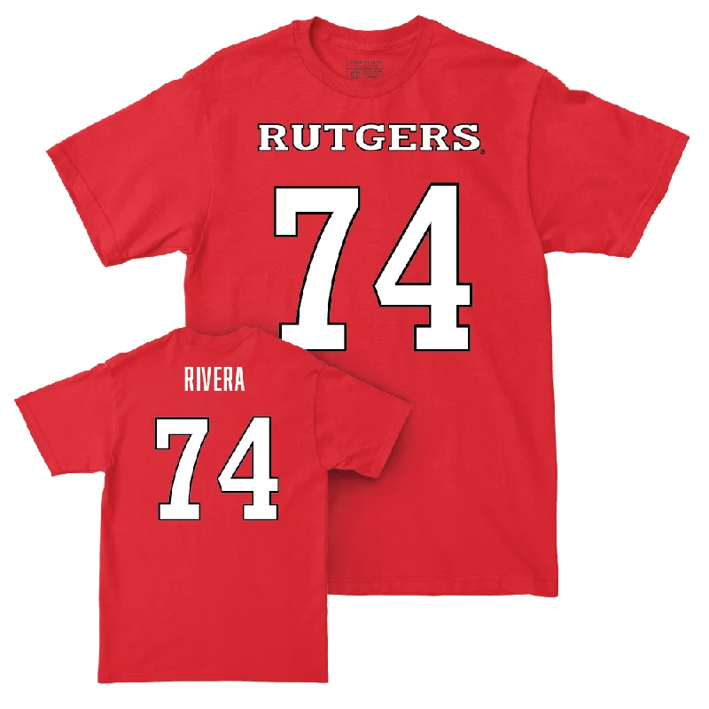 T-Shirt For Team Custom Orders-Red Football Shirsey Tee - Dominic Rivera