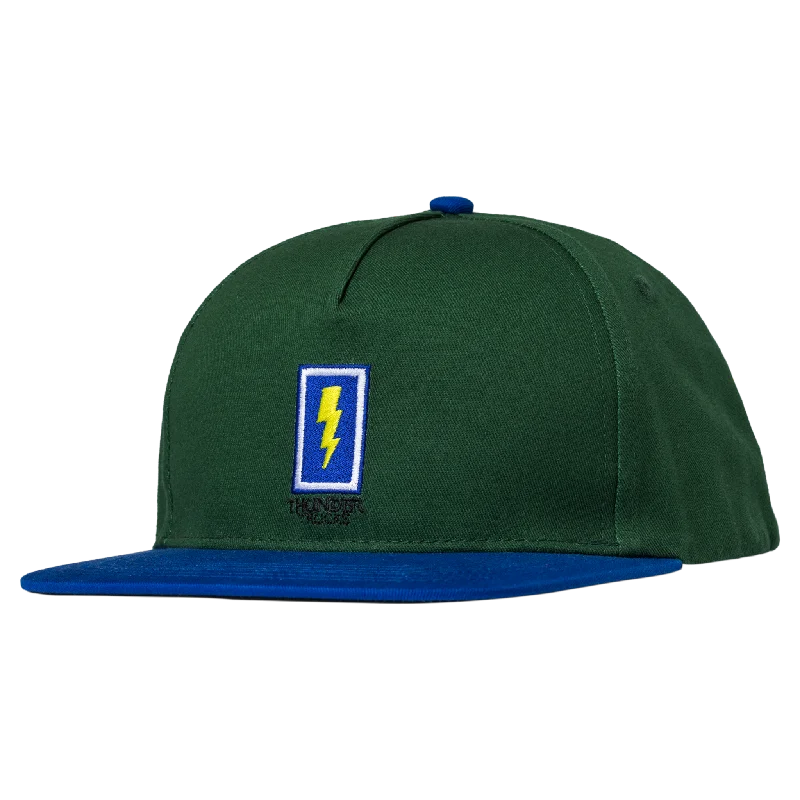 Hats For Custom Outdoor Apparel-THUNDER TRUCKS - "BOXED BOLT" SNAPBACK (DARK GREEN)