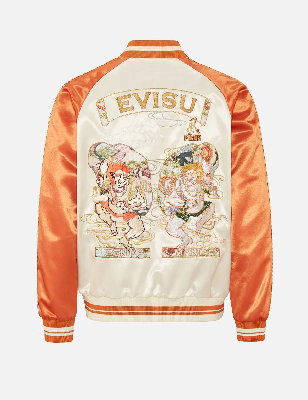 Jackets For Protective Gear-Fujin Twins Embroidered Souvenir Jacket