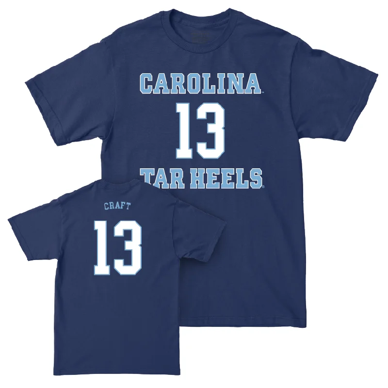 T-Shirt For Fans-UNC Football Sideline Navy Tee - Tylee Craft