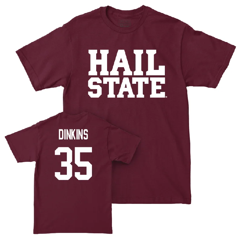 T-Shirt For Performance Wear-Maroon Football Hail Tee   - Kalvin Dinkins