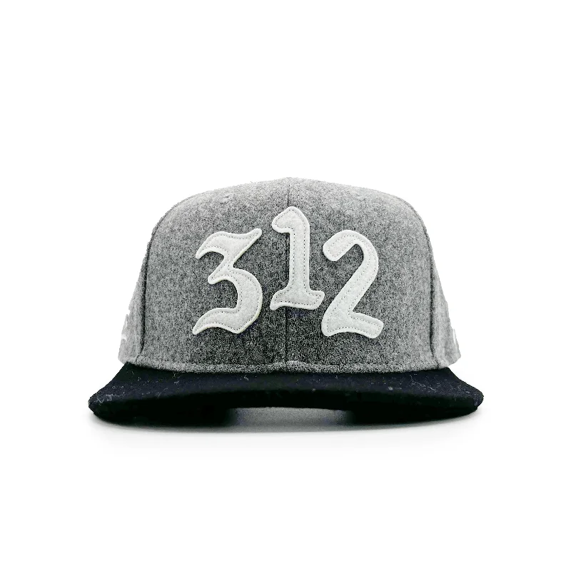 Hats With Adjustable Straps-312 Flo Grey/Black snap - Lux Wool