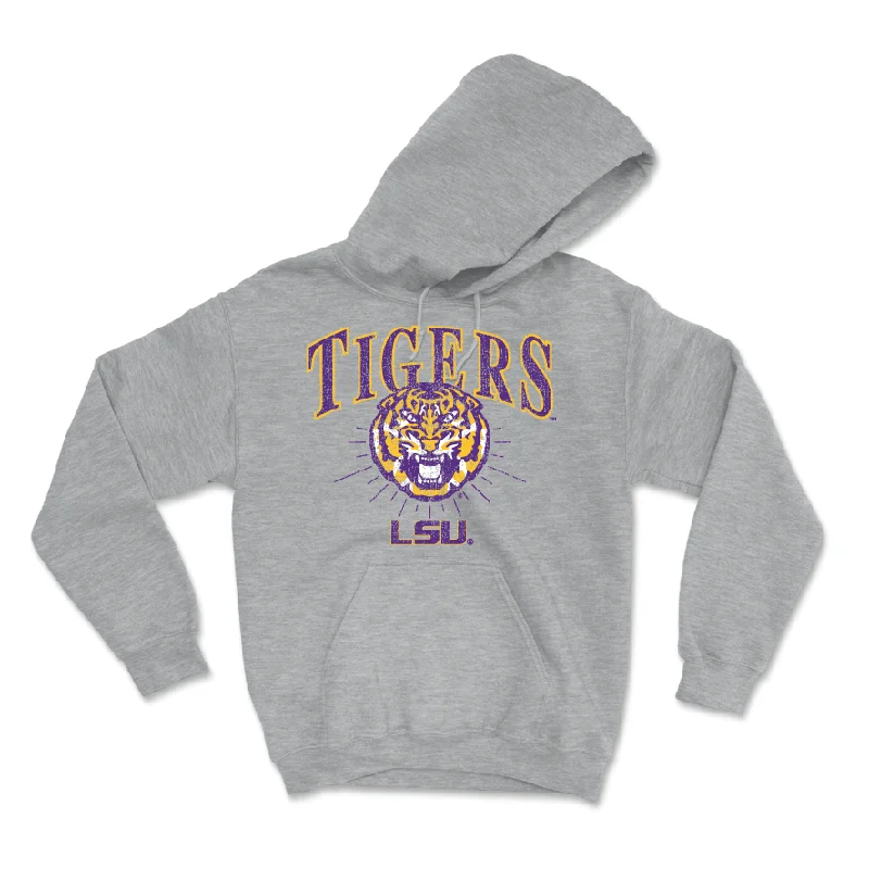 Hoodies For Exercise-Baseball Sport Grey Tigers Hoodie - Ethan Frey