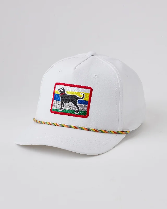 Hats With Sports Team Logos-Black Dog Rainbow Patch Rope Hat