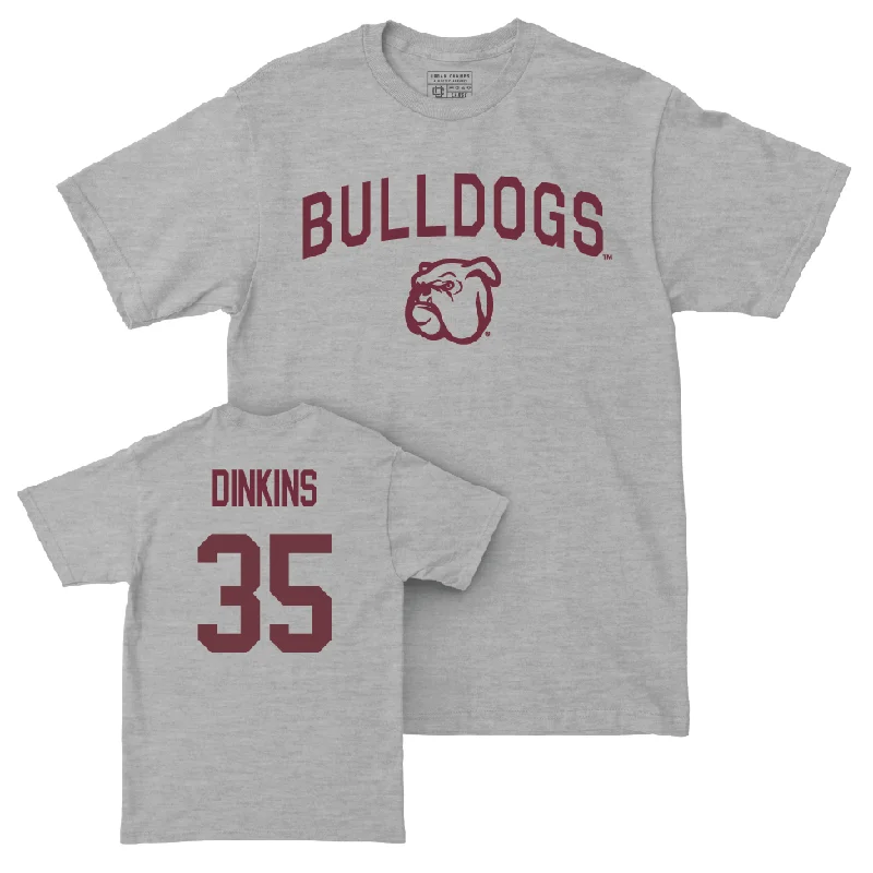 T-Shirt For Personalized Fan Recognition-Sport Grey Football Bulldogs Tee   - Kalvin Dinkins