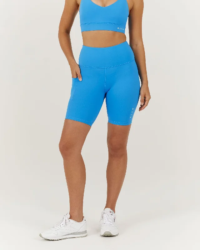 Mid-Rise Shorts For Women-BIKER SHORTS - SKY