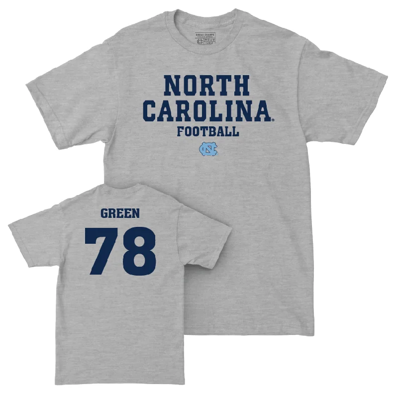 T-Shirt For Custom Designs For Teams-UNC Football Sport Grey Staple Tee - Trevyon Green