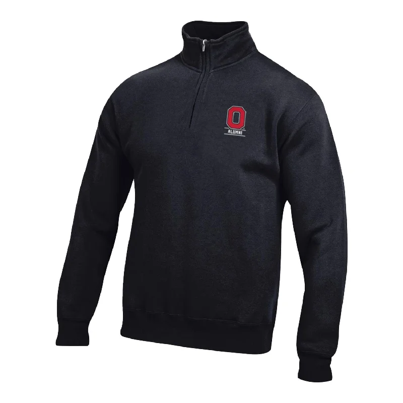 Jackets With Windbreaker Material-Ohio State Buckeyes Alumni Big Cotton 1/4 Zip Jacket