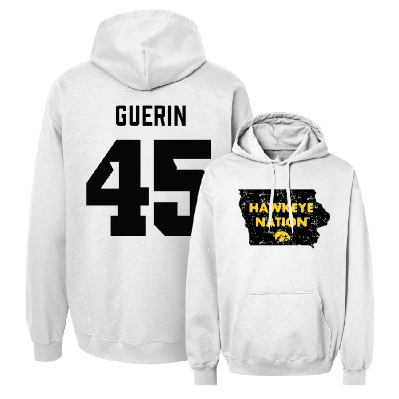 Hoodies For Custom Branding-Baseball White State Hoodie  - Blake Guerin