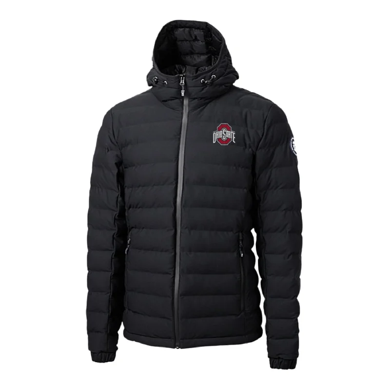 Jackets For Performance Apparel-Ohio State Buckeyes Cutter & Buck Mission Ridge Repreve Black Puffer Jacket