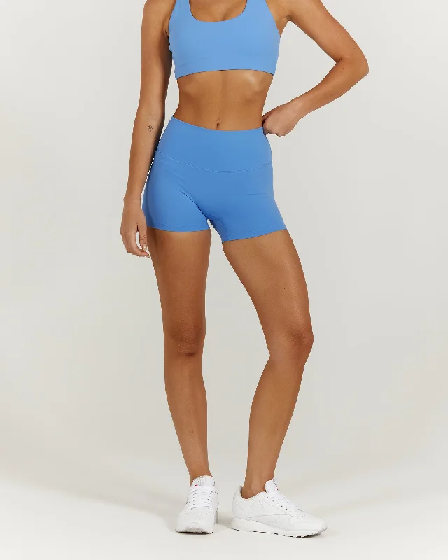 Personalized Fan Shorts-LUXE MINI SHORTS - AERIAL BLUE