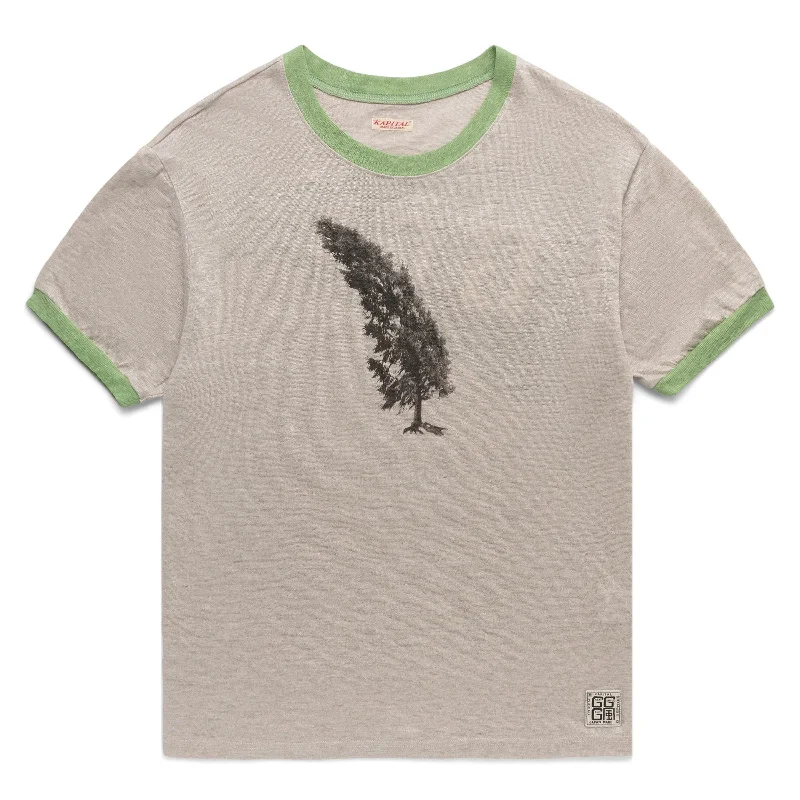 T-Shirt For Signature Fan Merchandise-LINEN JERSEY RINGER T (CONIFER & G.G.G.)