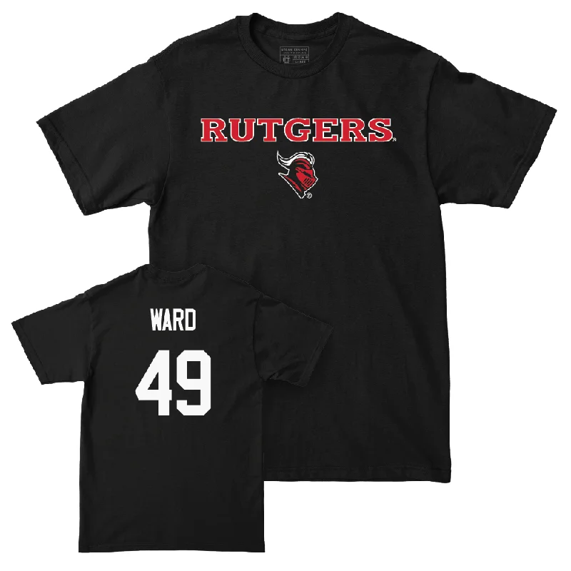 T-Shirt For Custom Numbering-Football Black Rutgers Tee - Evan Ward