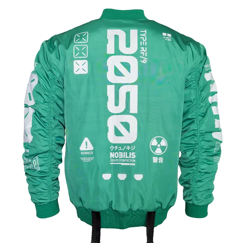 Jackets For Cold Weather Gear-Y-2050 Green Bomber Jacket