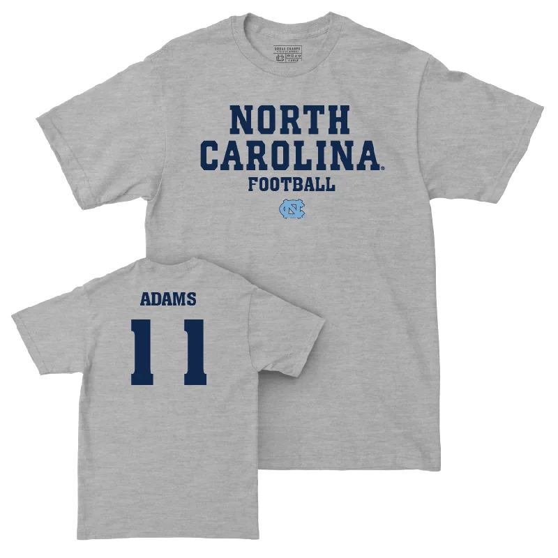 T-Shirt For Limited Edition Apparel-UNC Football Sport Grey Staple Tee - Ty Adams