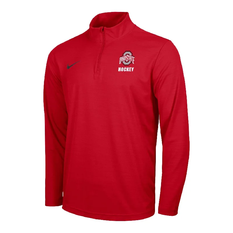 Jackets For School Spirit Wear-Ohio State Buckeyes Ice Hockey Scarlet Intensity 1/4 Zip Jacket