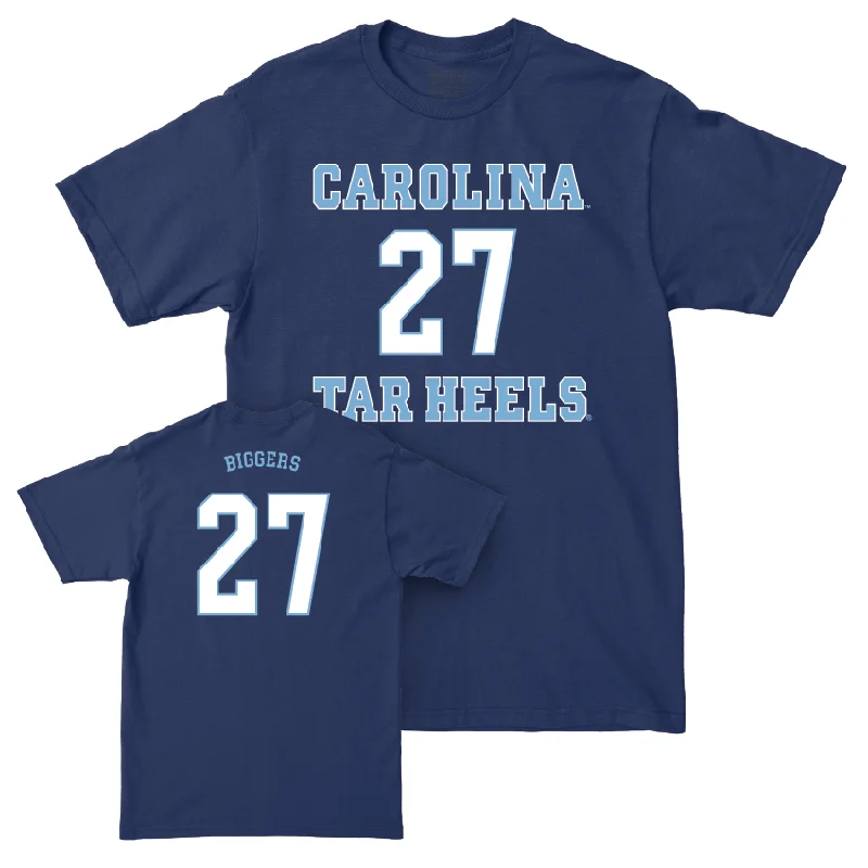 T-Shirt For Event-Specific Custom Orders-UNC Football Sideline Navy Tee - Gio Biggers