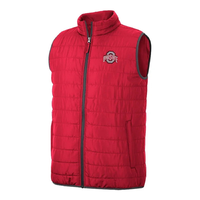 Jackets With Waterproof Coating-Ohio State Buckeyes Full Zip Puffer Vest