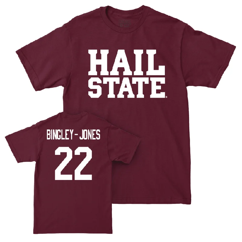 T-Shirt For Custom Sizes-Maroon Football Hail Tee   - Kedrick Bingley-Jones