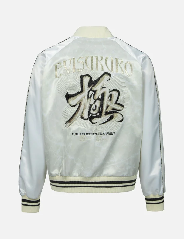 Bomber Jackets For Men-Calligraphy Logo Embroidery Regular Fit Souvenir Jacket