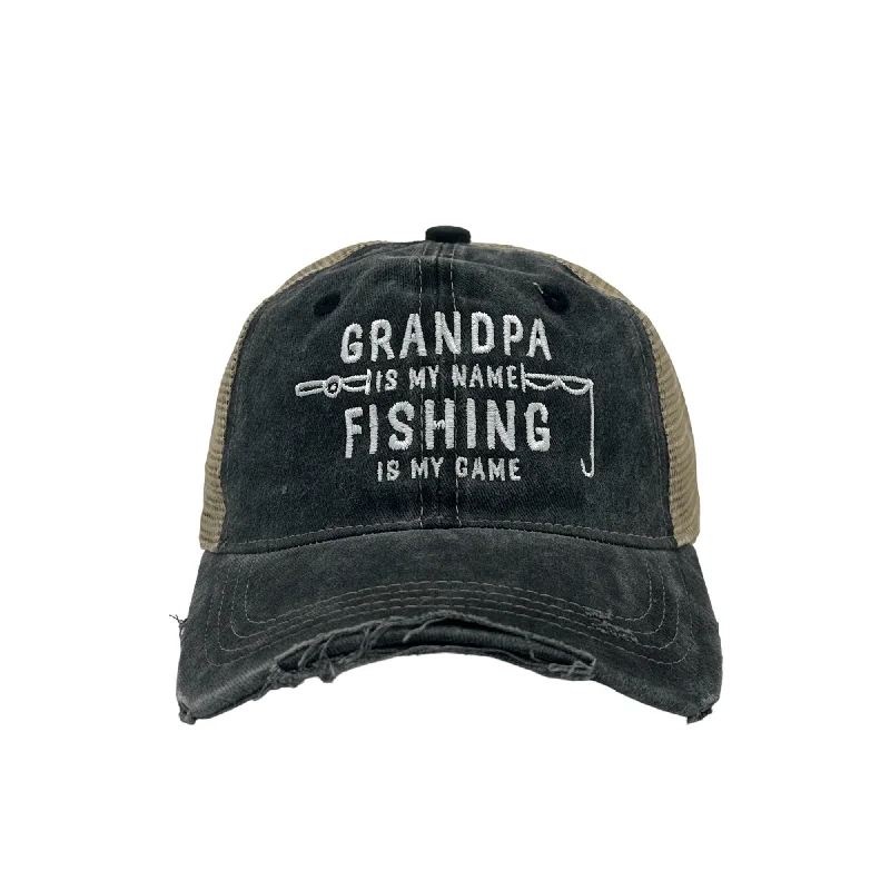 Hats For Women-Grandpa Is My Name Fishing Is My Game