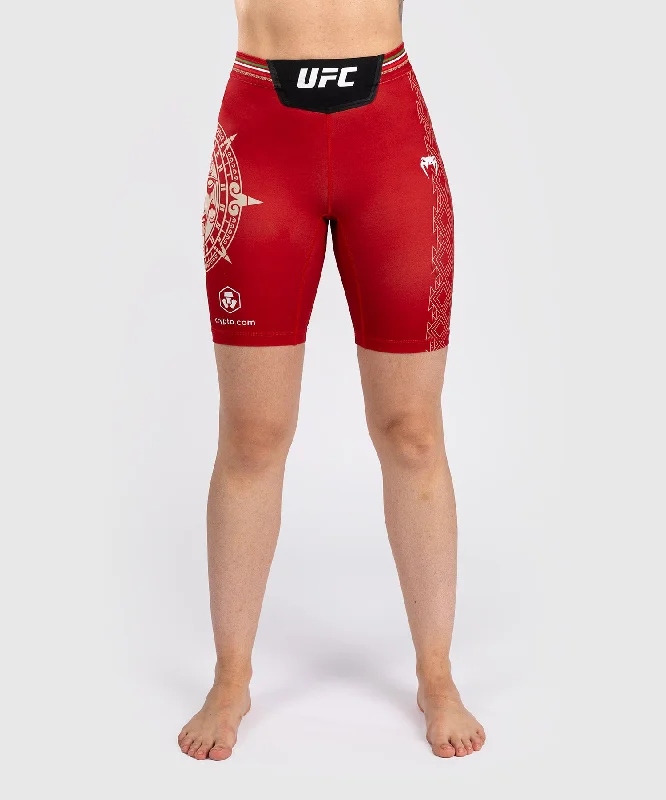 Sports Shorts With Team Logo-Noche UFC by Venum Authentic Fight Night Women’s Vale Tudo Short - Long Fit - Red