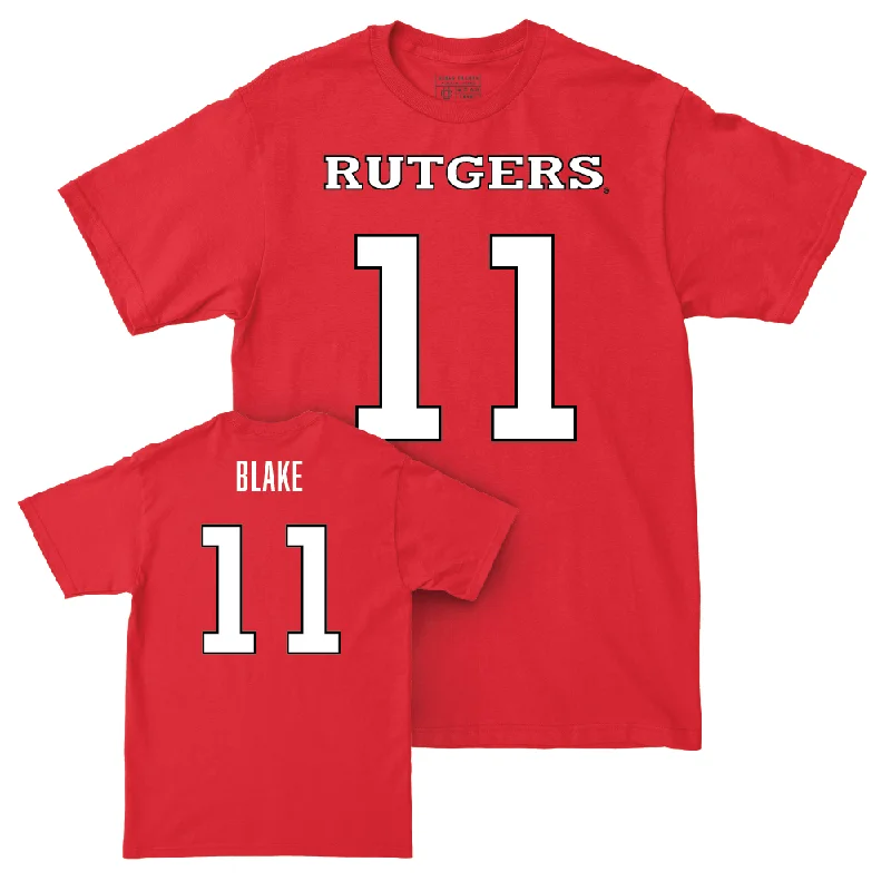 T-Shirt For Family Event Gear Customization-Red Football Shirsey Tee - Logan Blake