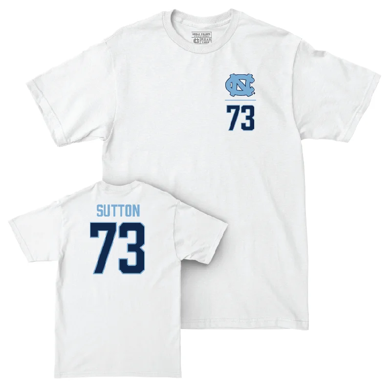 T-Shirt For Alumni Merchandise-UNC Football White Logo Comfort Colors Tee - Eli Sutton