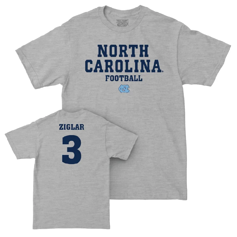 T-Shirt For Limited Edition Designs-UNC Football Sport Grey Staple Tee  - Malcolm Ziglar