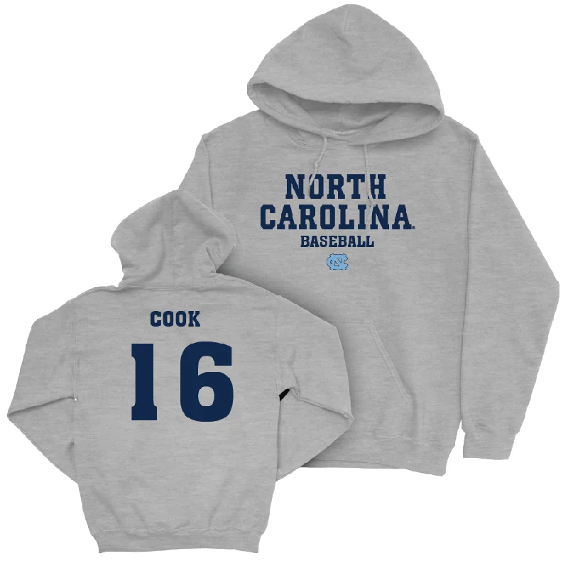 Hoodies For Custom Workwear-UNC Baseball Sport Grey Staple Hoodie  - Casey Cook