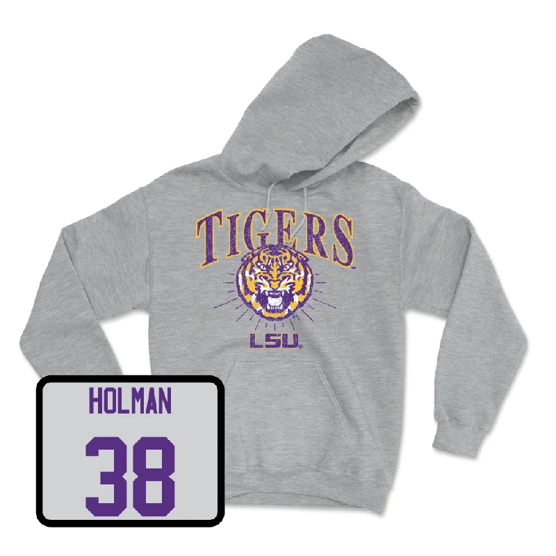 Hoodies With Minimalist Style-Baseball Sport Grey Tigers Hoodie - Luke Holman