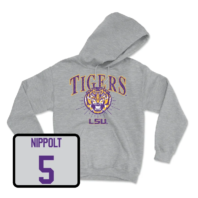 Hoodies For All Seasons-Baseball Sport Grey Tigers Hoodie - Ben Nippolt