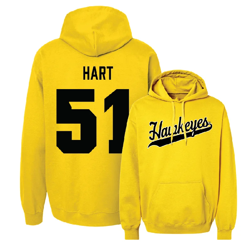 Pullover Hoodies For Men-Gold Baseball Script Hoodie  - Sam Hart