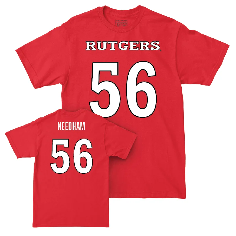 T-Shirt For Sports Event Apparel-Red Football Shirsey Tee - Tyler Needham