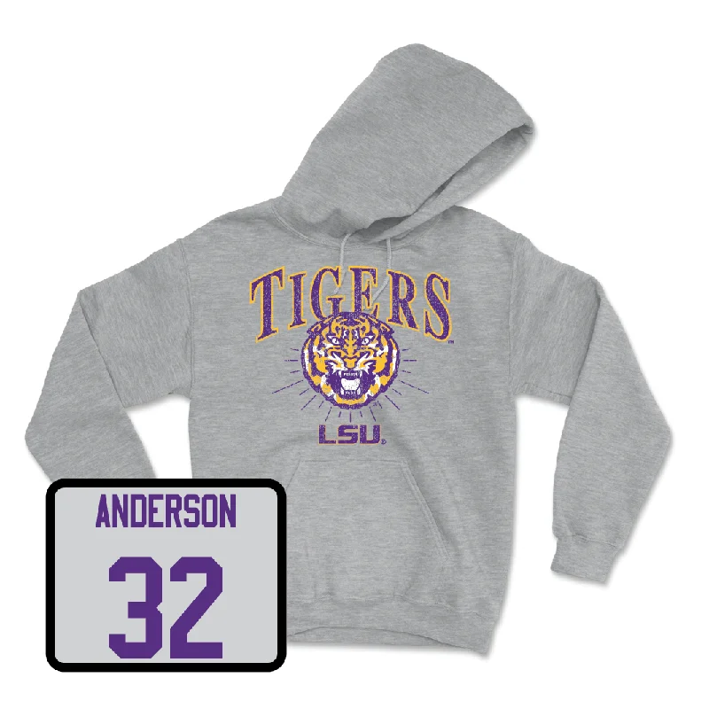 Hoodies For Streetwear-Baseball Sport Grey Tigers Hoodie - Kade Anderson