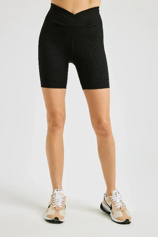 Shorts For Endurance Sports-Ribbed V Waist Biker Short