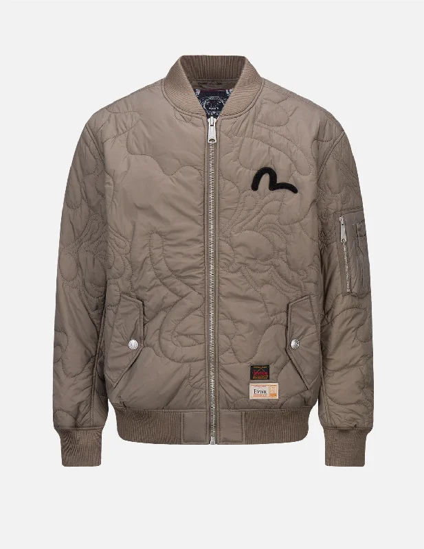 Jackets For Corporate Customization-Quilted Camouflage Bomber Jacket