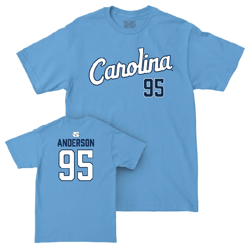 T-Shirt For Sports Fan Recognition Gear-UNC Football Carolina Blue Script Tee  - Daniel Anderson