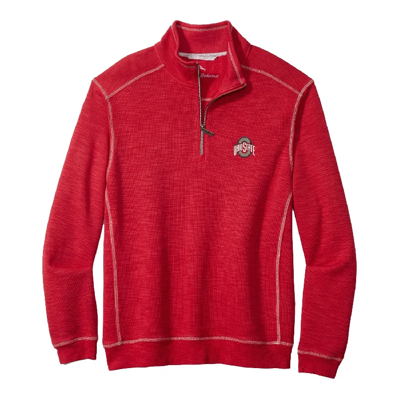 Jackets With Thermal Lining-Ohio State Buckeyes Sport Tobago 1/2 Zip Scarlet Jacket