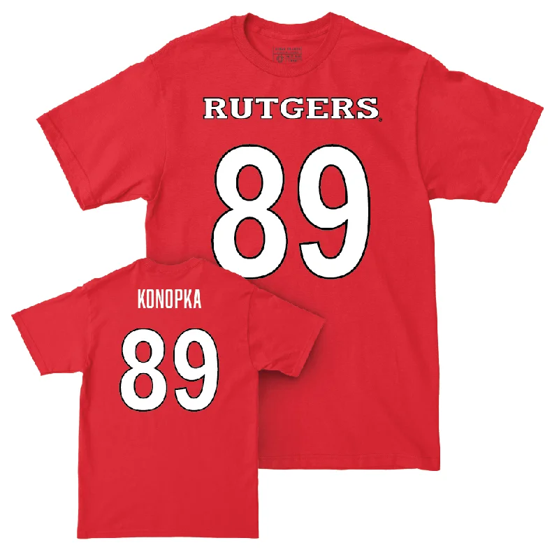 T-Shirt For Fan Event Merchandise-Red Football Shirsey Tee - Victor Konopka