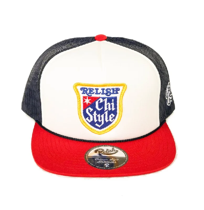 Custom Fitted Hats-Chi Style - Snapback - Red, White & Brew